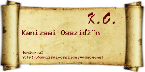Kanizsai Osszián névjegykártya